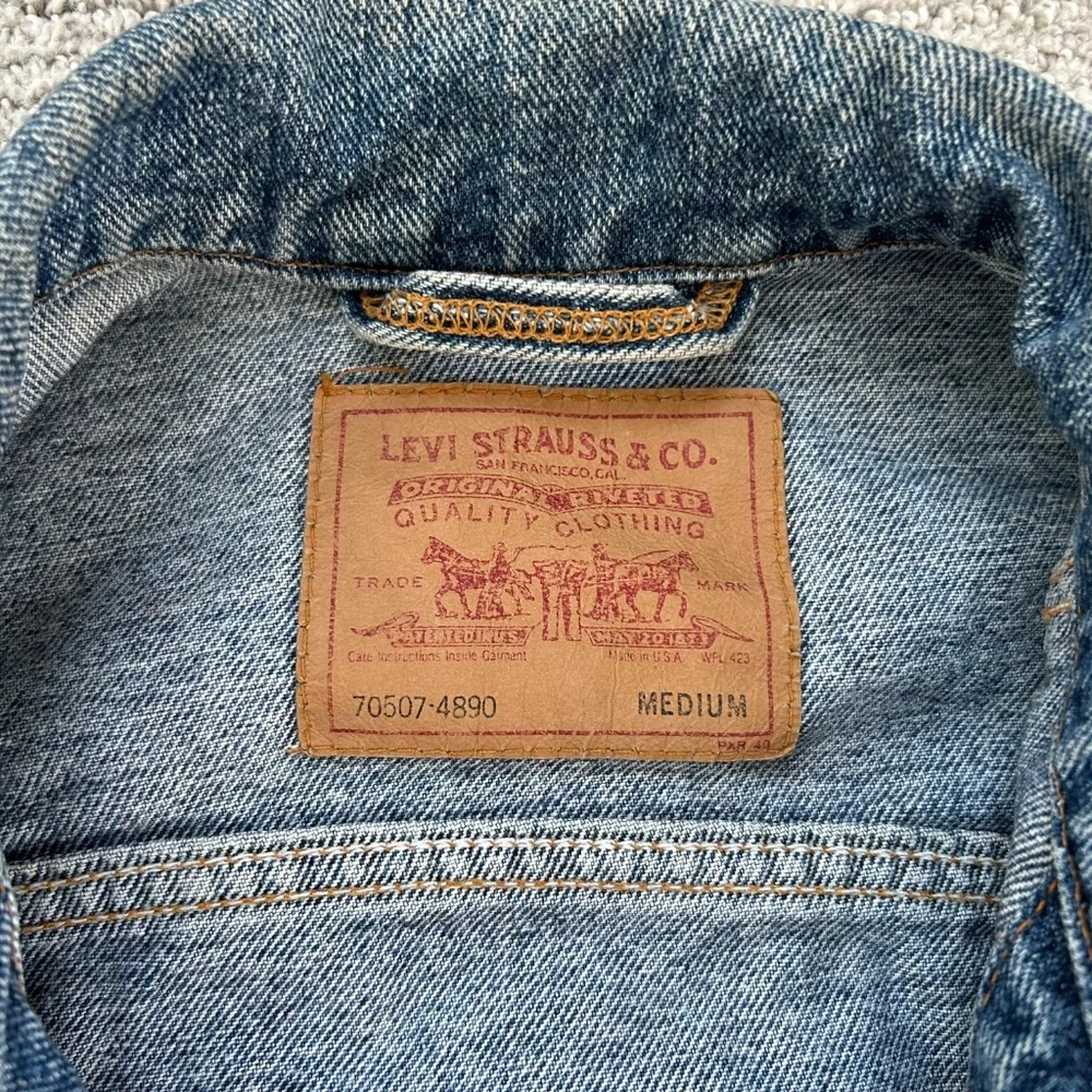 Vintage Levis Jacket Mens Medium 70507 4890 Denim Type 3 Made In USA 80s 90s - Picture 2 of 5